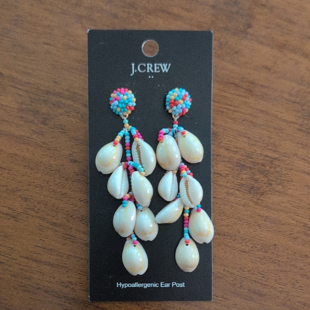 J. Crew Blue and Pink Chandelier Earrings